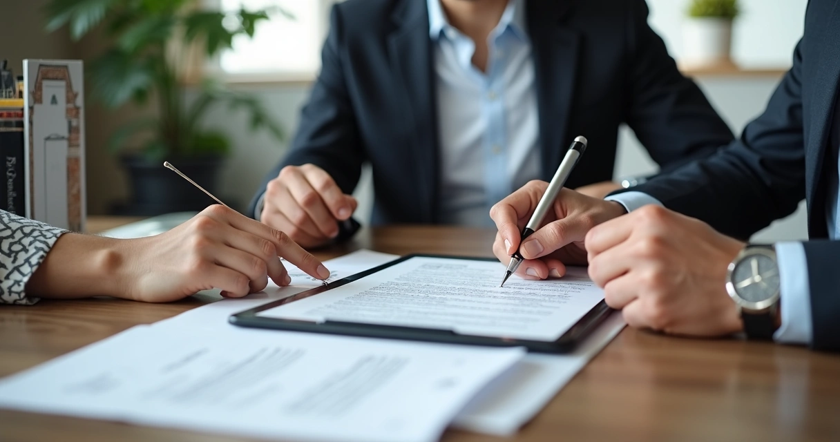 Assinatura digital de contrato de locação residencial em ambiente moderno 