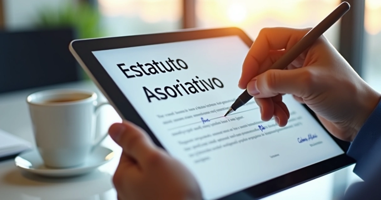 Documento digital em tela de notebook sendo assinado digitalmente 