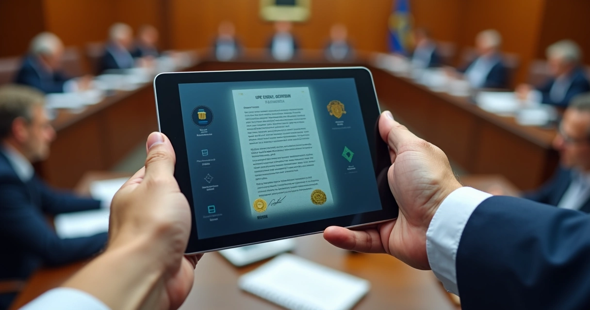 Assinatura digital em uma sessão de câmara municipal 