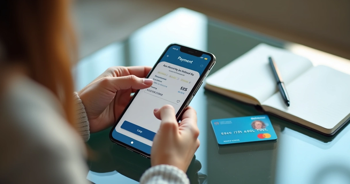 Pessoa cadastrando cartão de débito em celular 