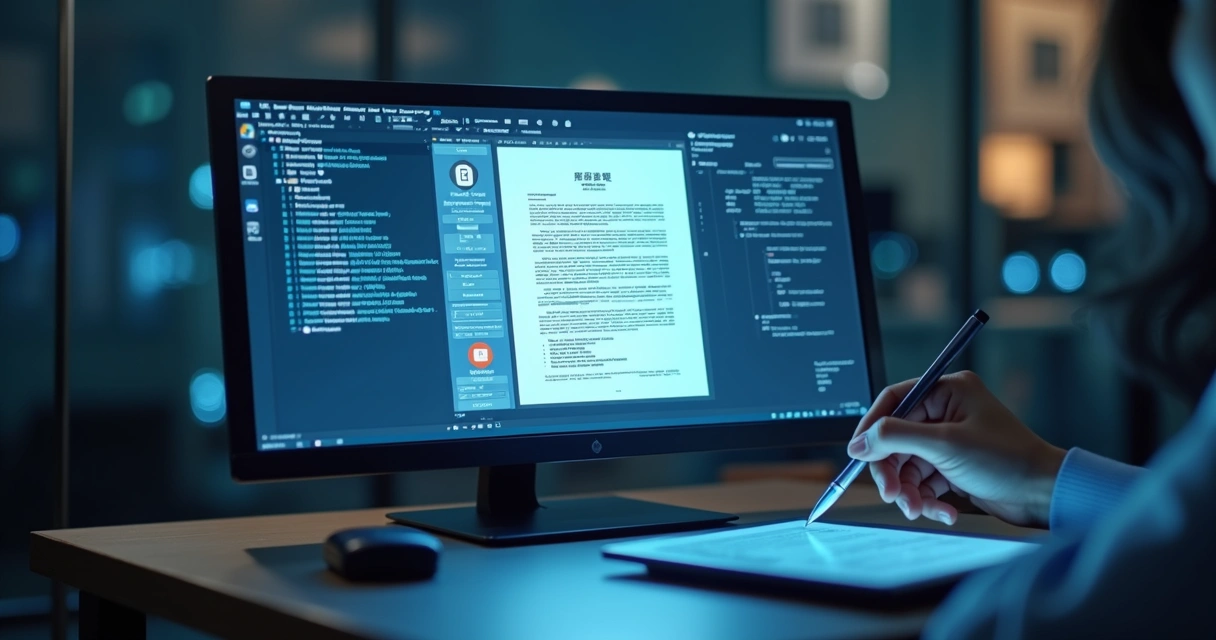 Tela de computador mostrando assinatura digital em tradução oficial 