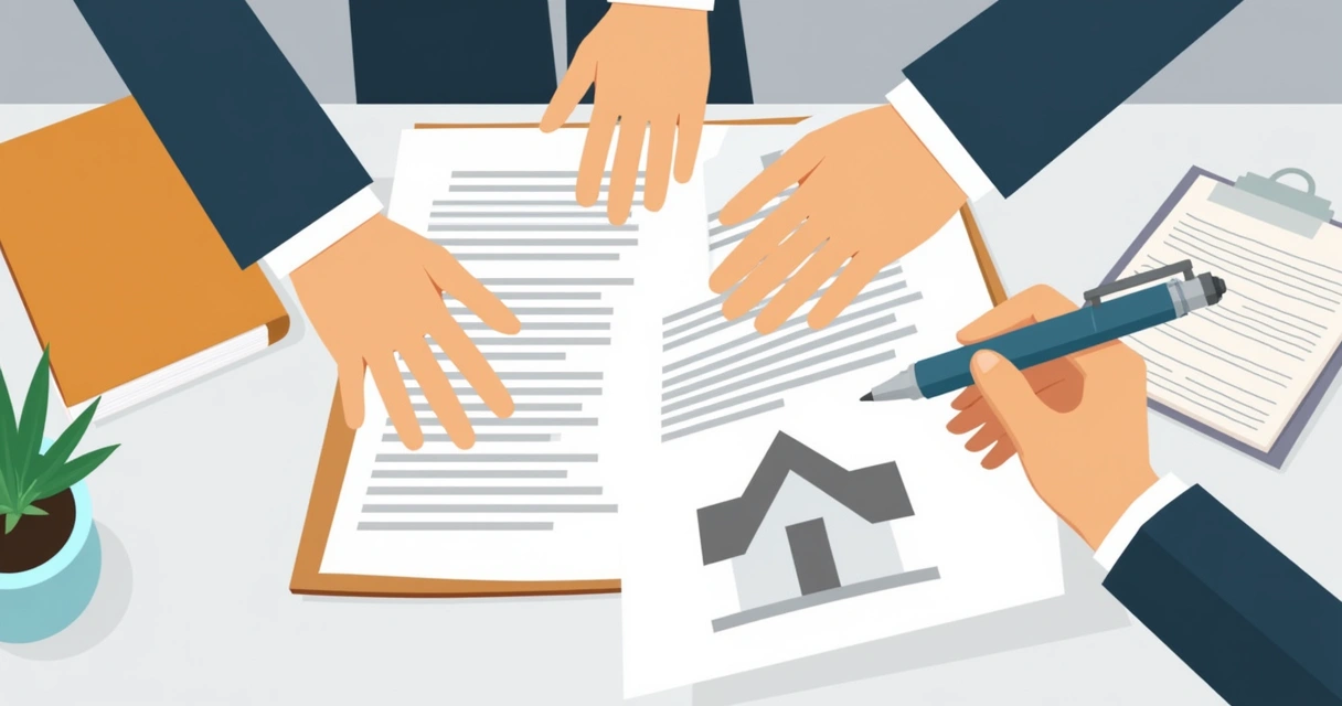 Documento de distrato sendo assinado sobre uma mesa com caneta e contrato imobiliário 