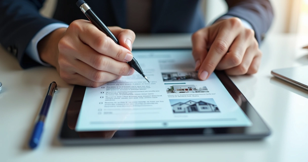 Locador e inquilino assinando laudo digital vistoria.