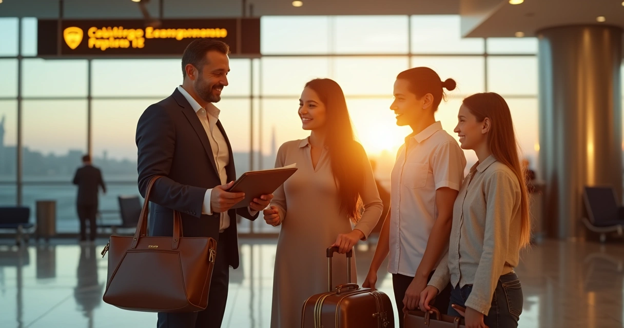 Assistência do concierge durante viagem de luxo 