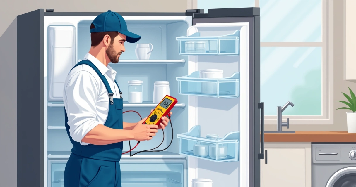 Técnico de assistência consertando o sistema de degelo 