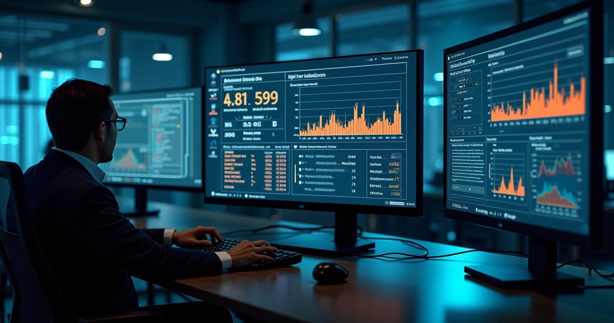 Tela com dados e métricas de IA em análise