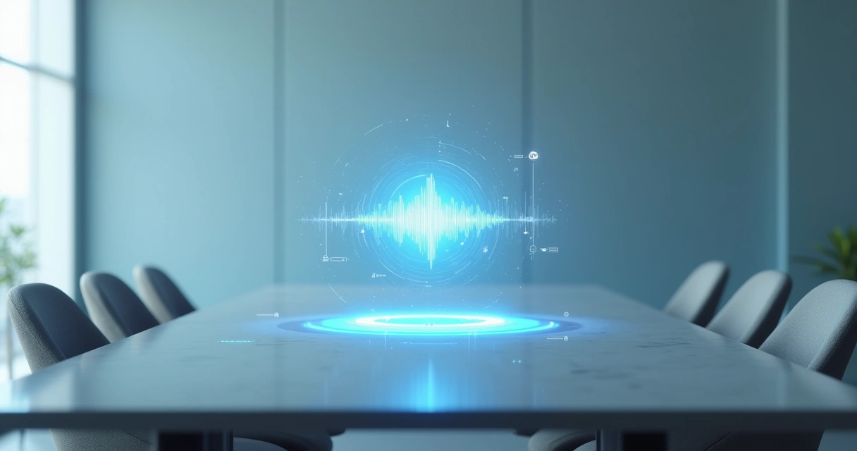 Assistente digital com interface de voz em painel futurista