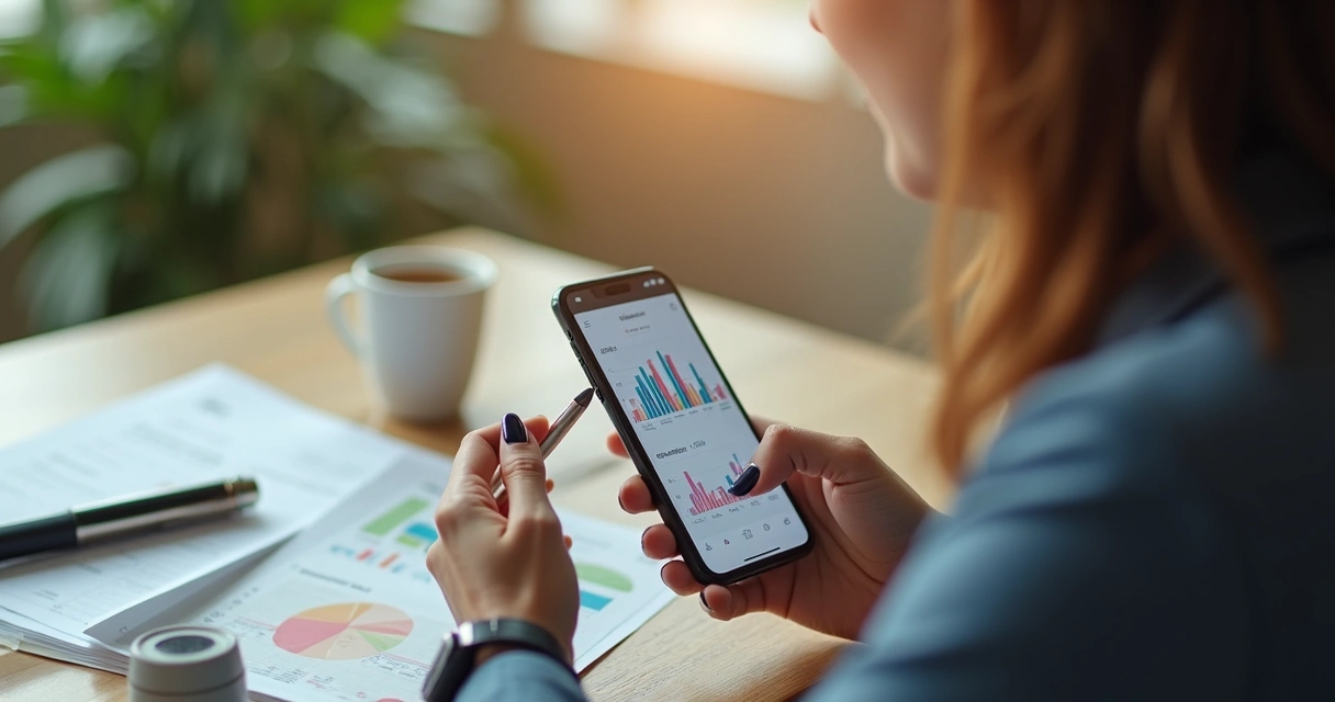 Análise de dados financeiros em aplicativo brasileiro no celular 