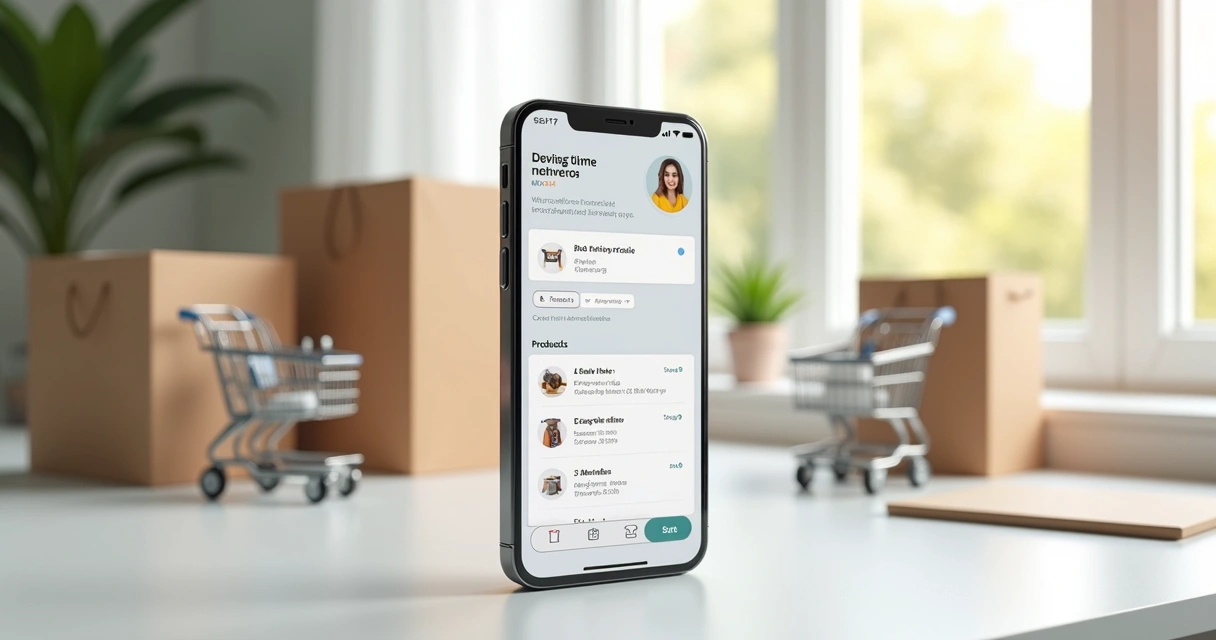 Assistente de IA ajudando em compras online 