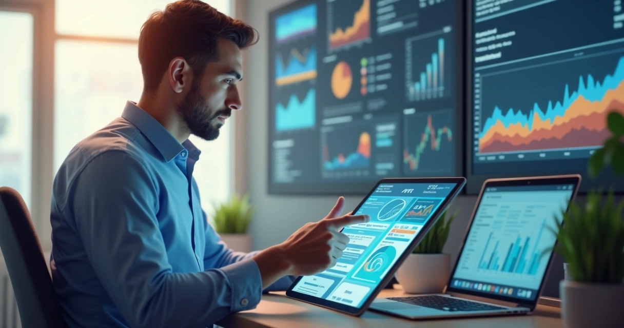 Assistente virtual em IA fornecendo recomendações a gestor de pequeno negócio 