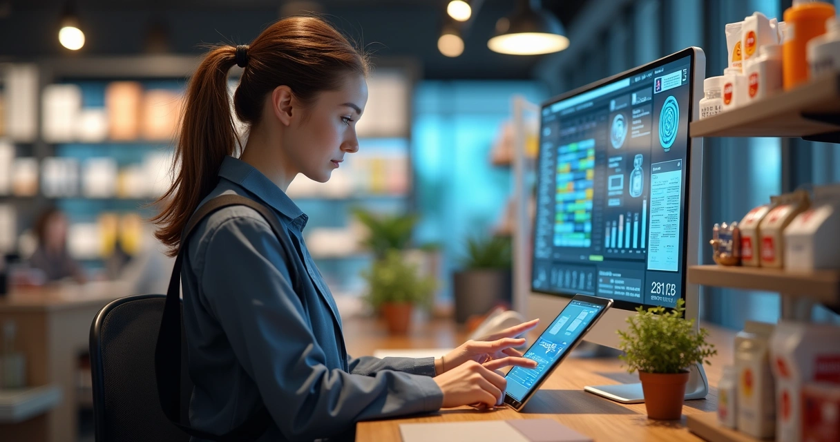 Agente virtual trabalhando em loja de varejo 