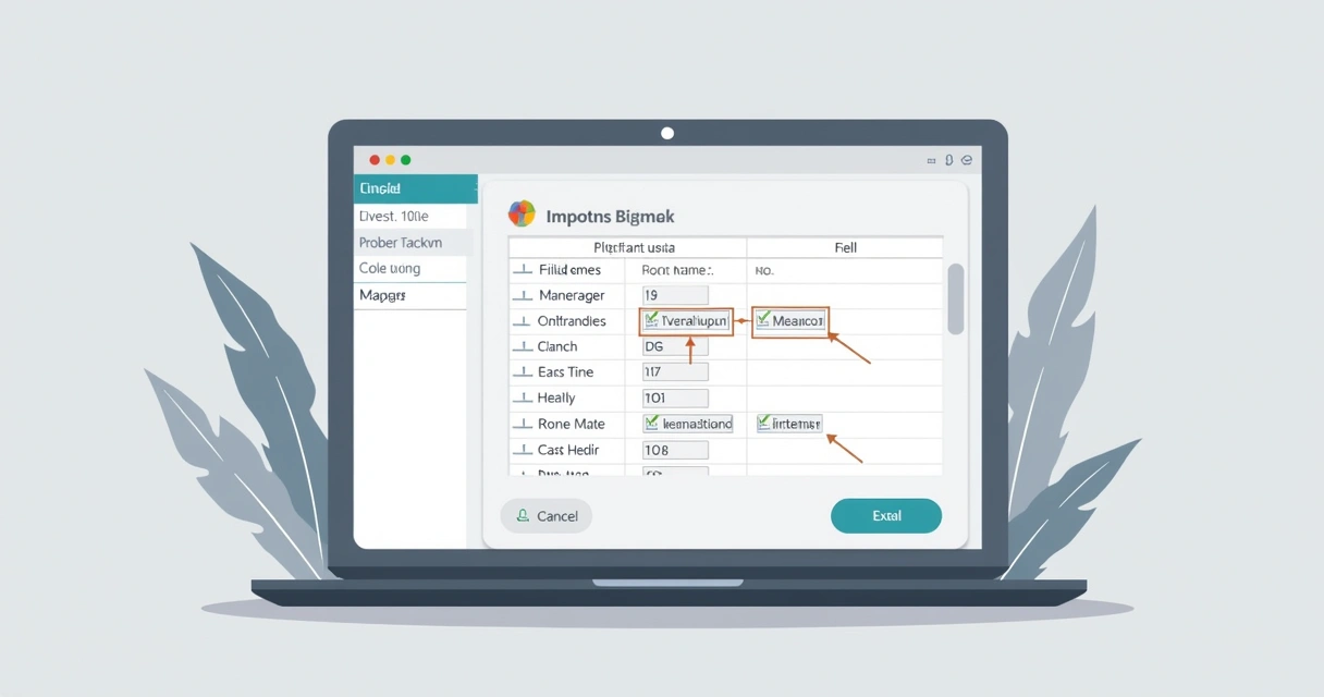 Assistente de importação do MS Project com opções de mapeamento de colunas 