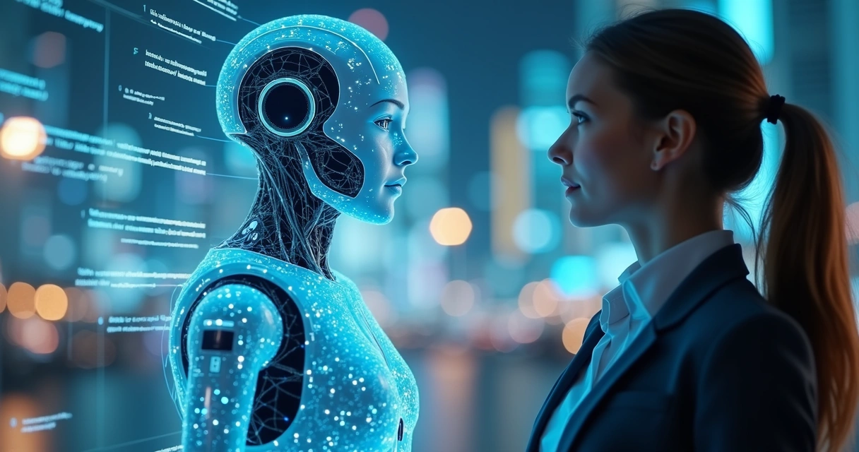 Chatbot com IA conversando com cliente em tela digital 