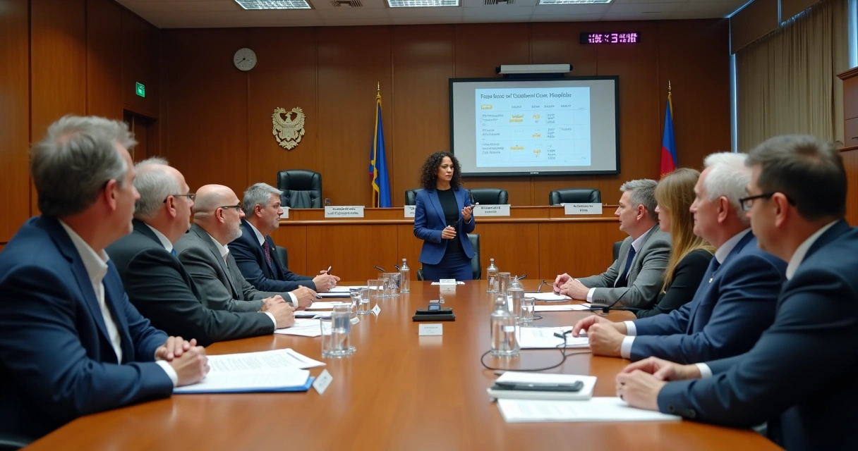 Reunião em câmara municipal com assistente social comentando sobre o novo piso salarial 