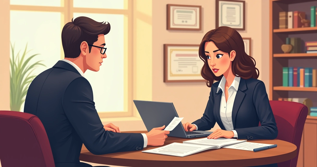 Advogado e perito conversando sobre processo 