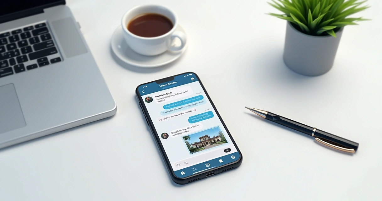 Interface de chatbot conversando com cliente sobre imóveis 