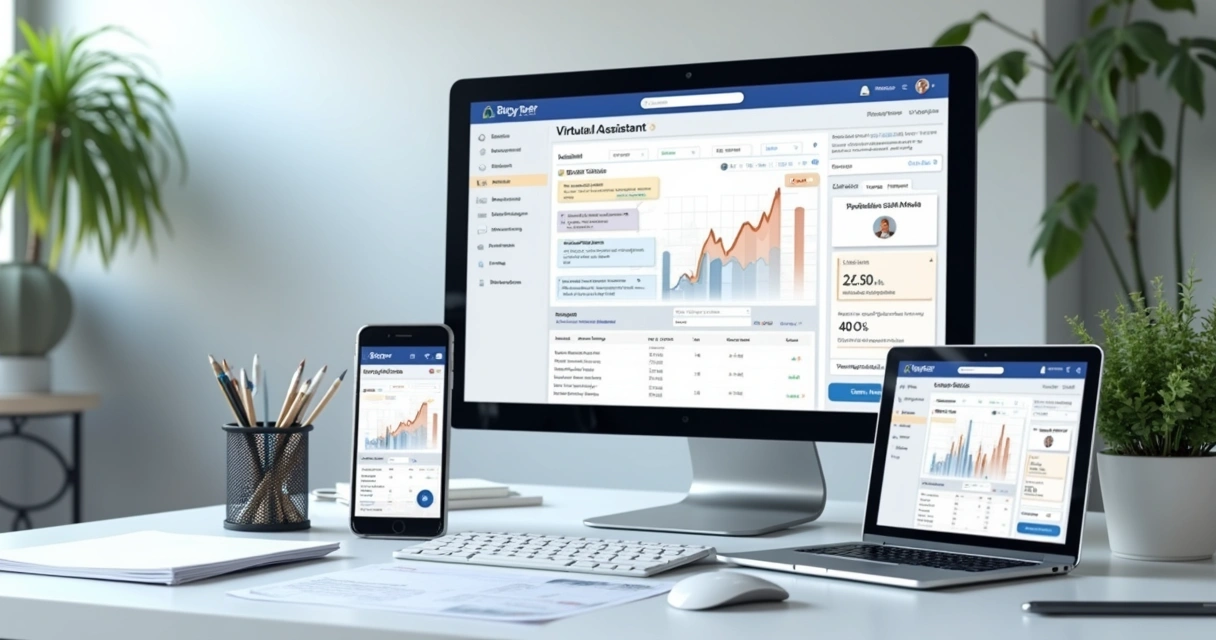 Assistente virtual exibido em vários dispositivos, do celular ao computador 