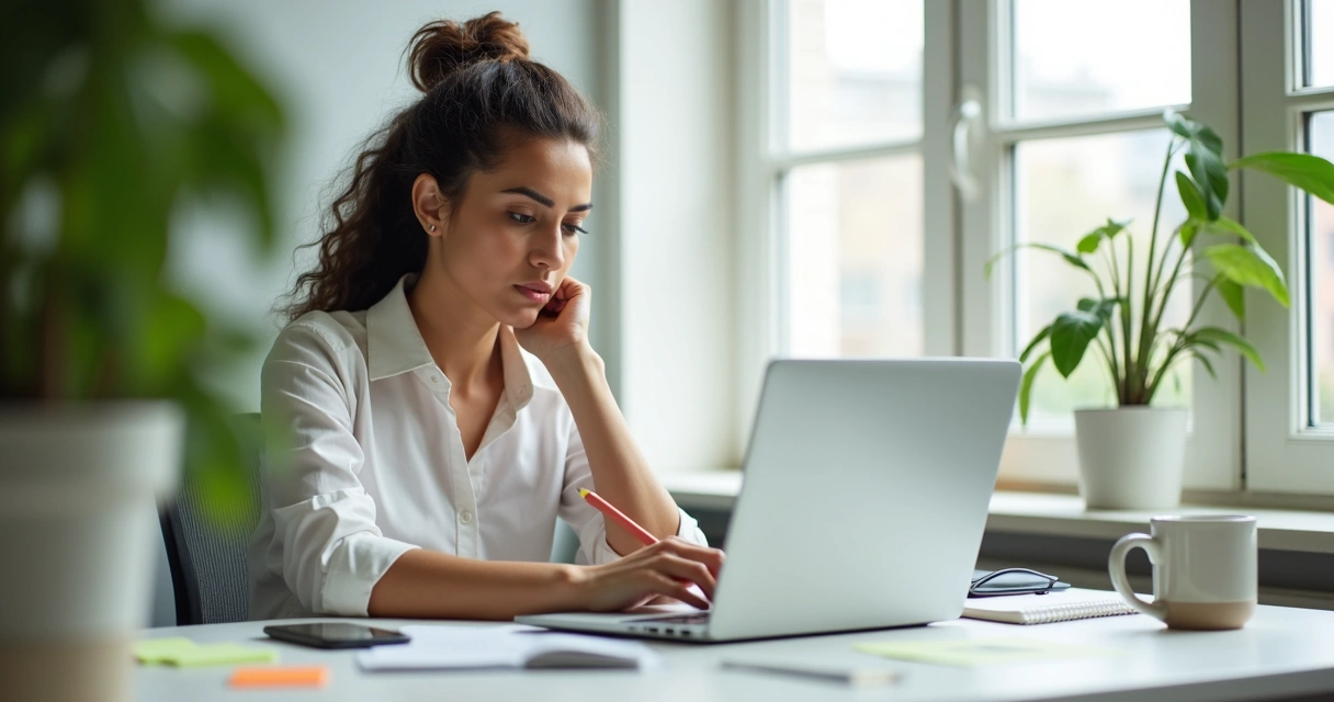 Assistente virtual em mesa de trabalho com notebook e bloco de anotações 