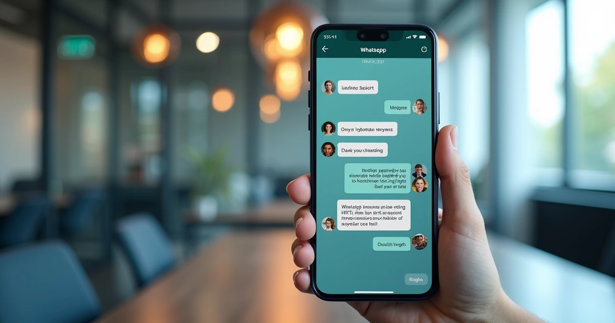 Virtual WhatsApp assistant interacting with a user on a smartphone screen