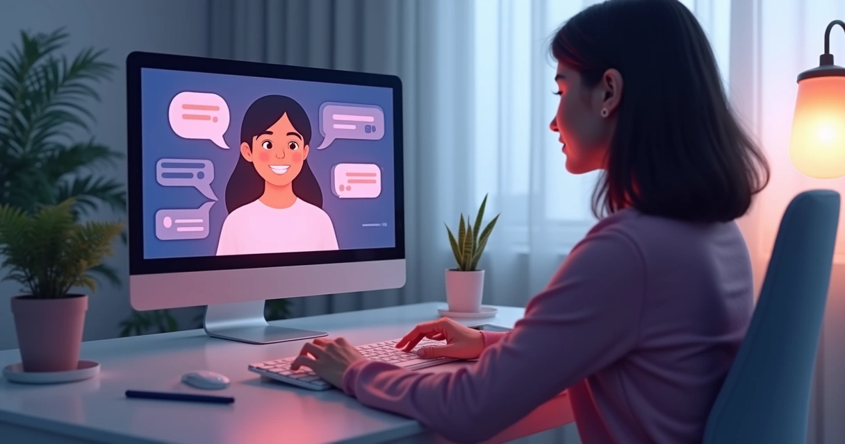 Bot de atendimento ajudando cliente via chat online