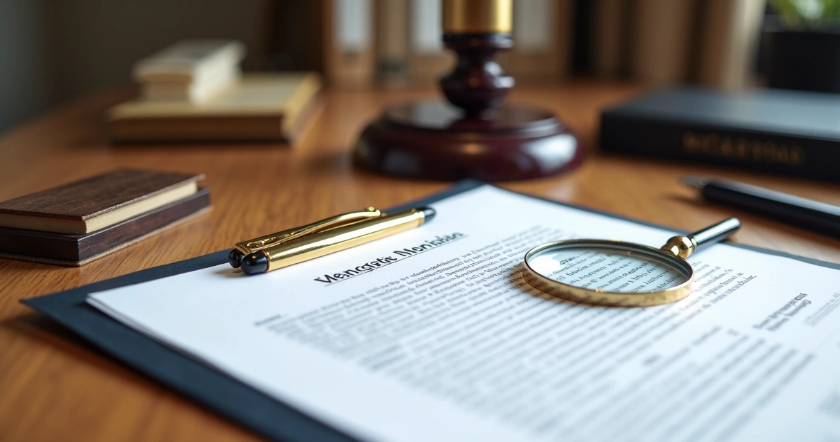 Escritura e lupa sobre mesa de cartório