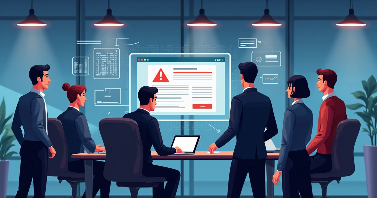 Equipe de TI preocupada após ataque digital no escritório 