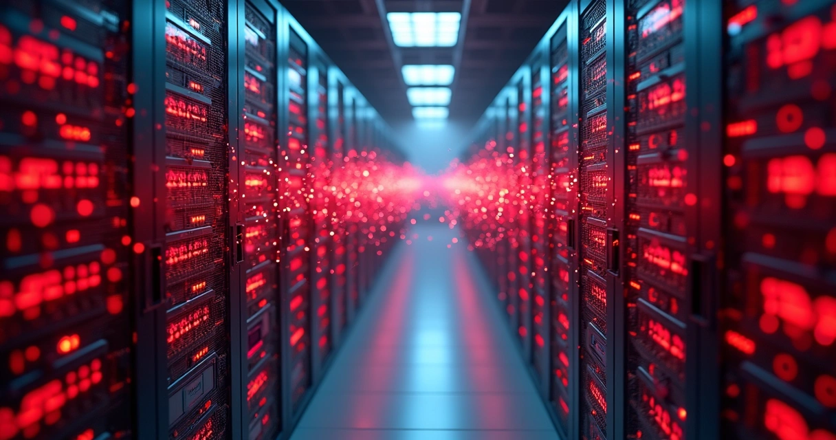 Estrutura de servidores sob ataque digital 