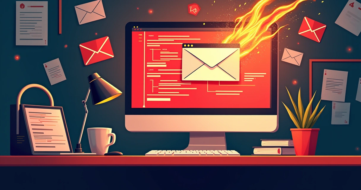 Representação gráfica de um ataque de phishing e ransomware em ambiente corporativo 