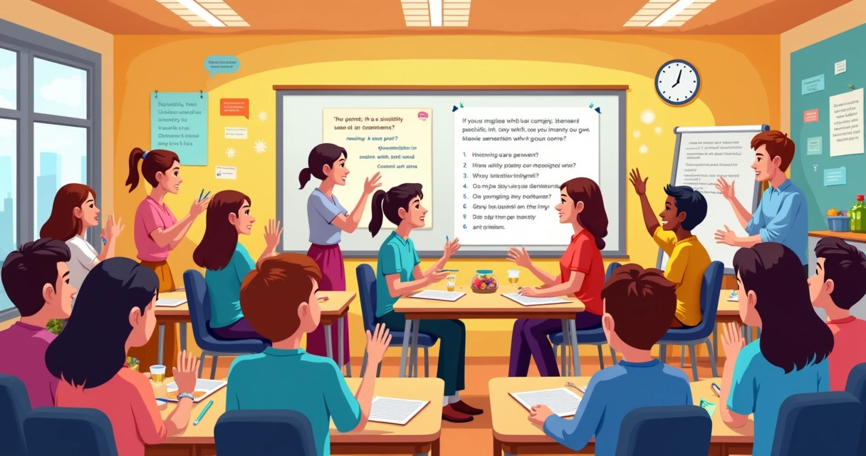 Atelier pratique de grammaire avec des participants engagés dans l