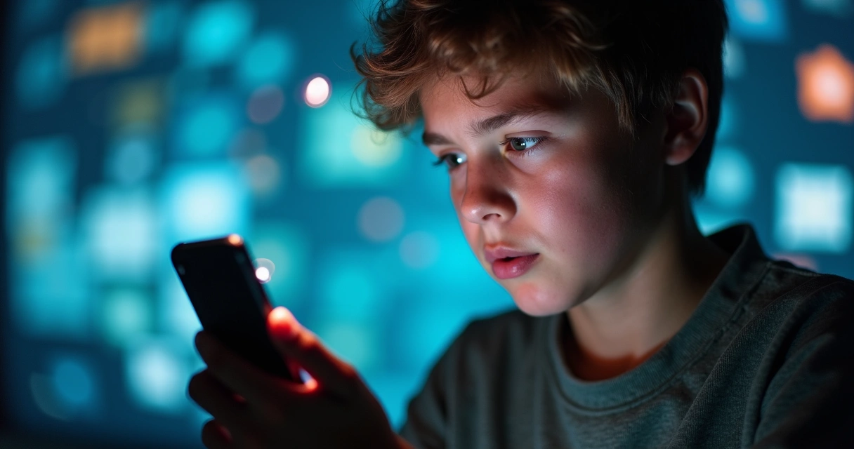 Pessoa olhando para tela de celular em meio a muitas notificações. 