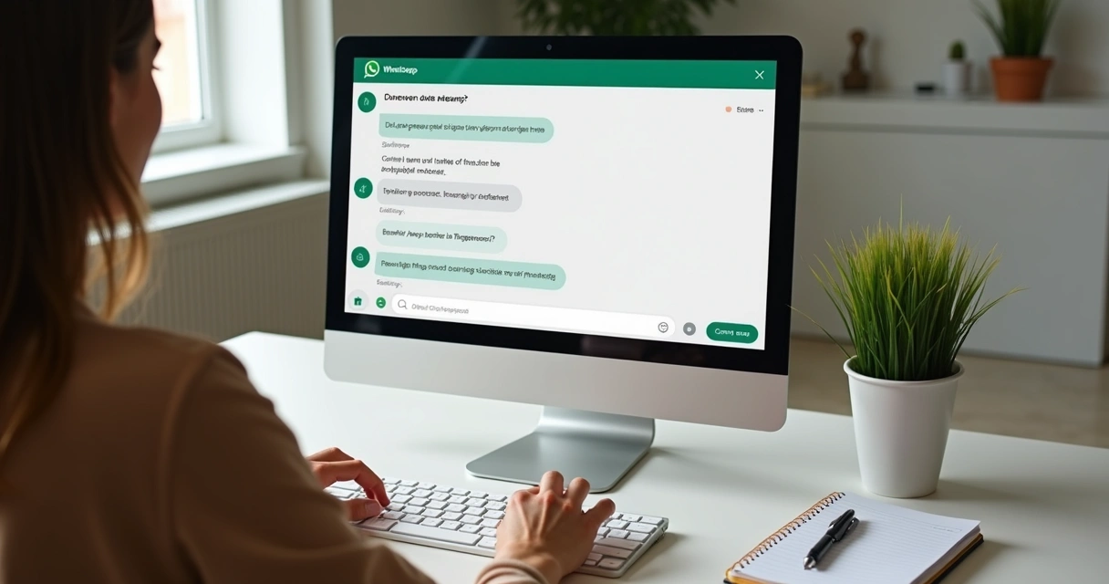 Pessoa atendente responde pedido e pagamento no WhatsApp
