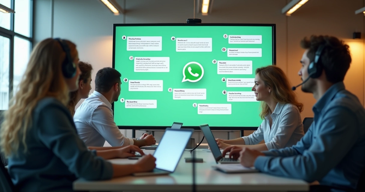 Equipe múltipla utilizando painel de WhatsApp integrado 