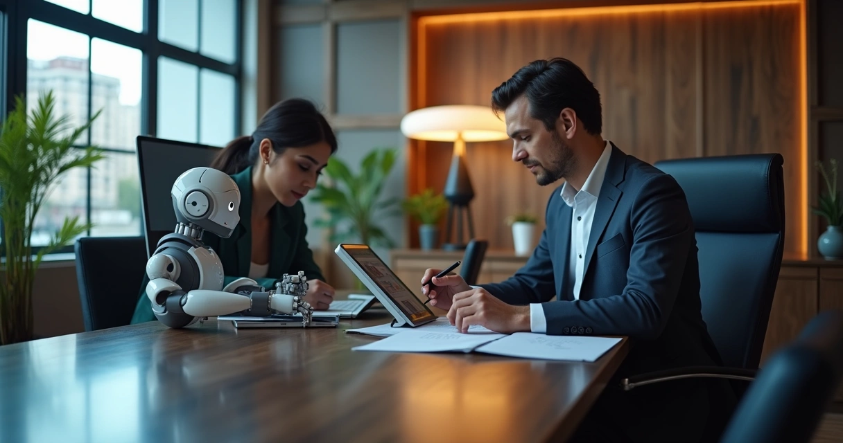 Atendente de vendas digital com tablet realizando atendimento 