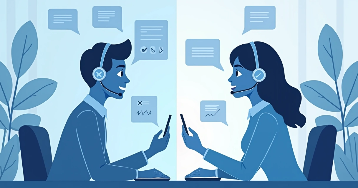 Atendente humano e bot respondendo clientes juntos 