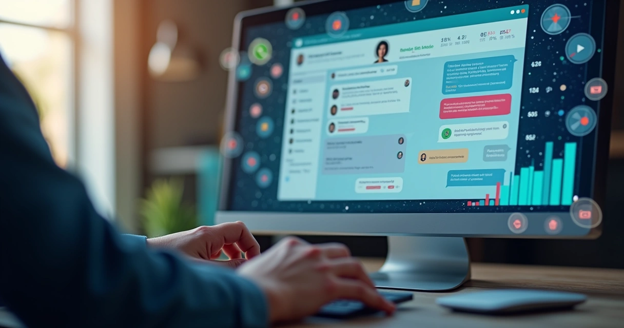 Tela de CRM com chatbot em atendimento ao cliente 
