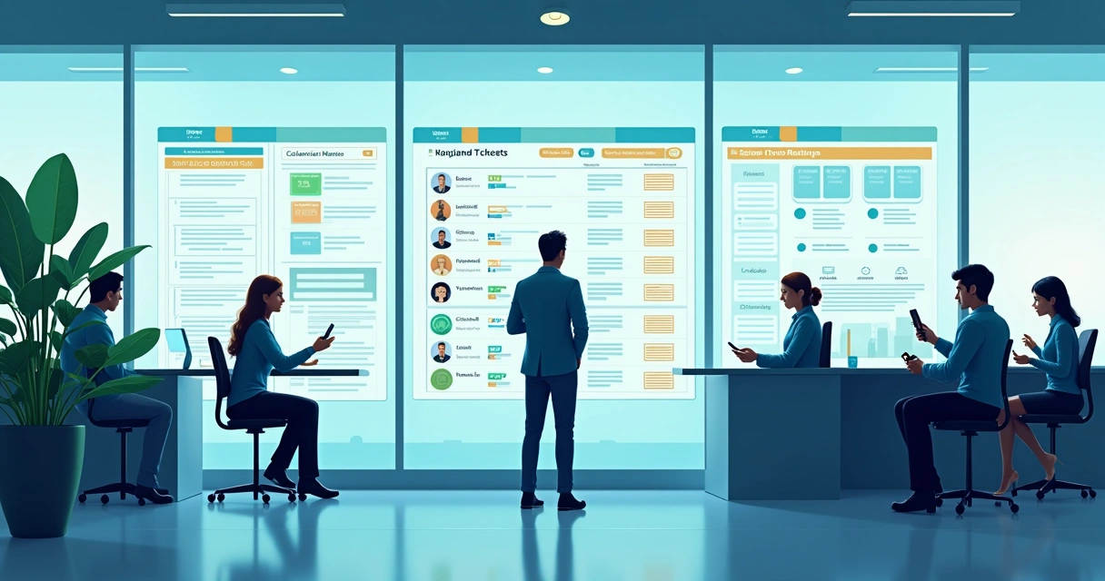 Painel digital mostra fila de atendimentos condominiais centralizados 