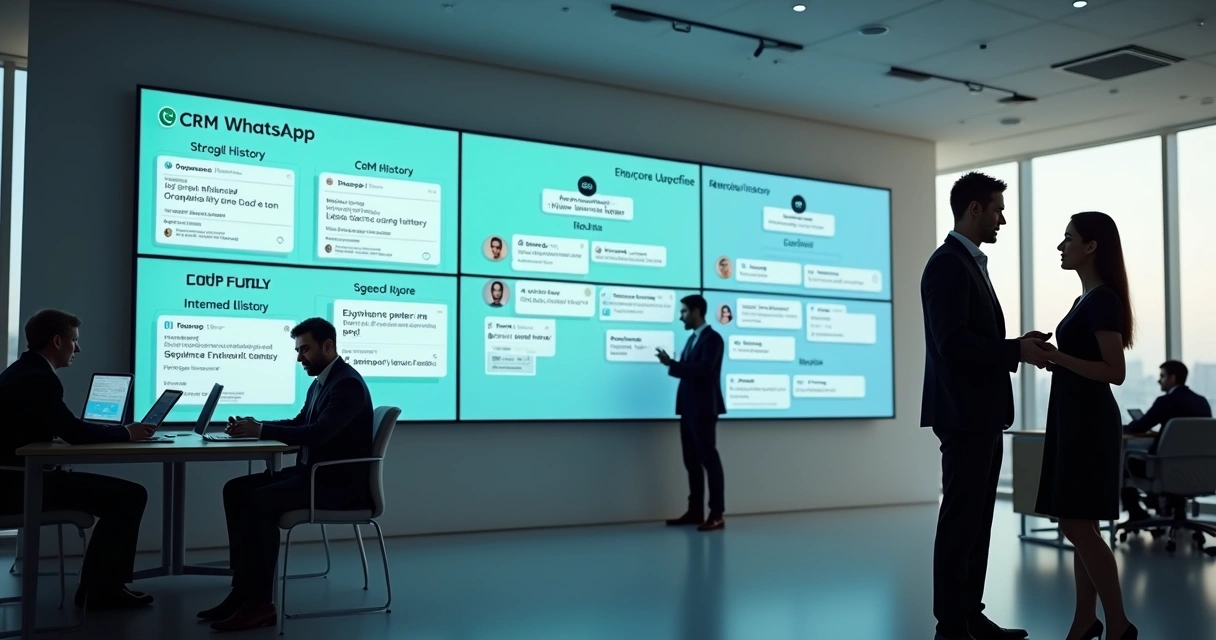Centralização do atendimento jurídico com tecnologia, mostrando telas de CRM e WhatsApp no escritório 