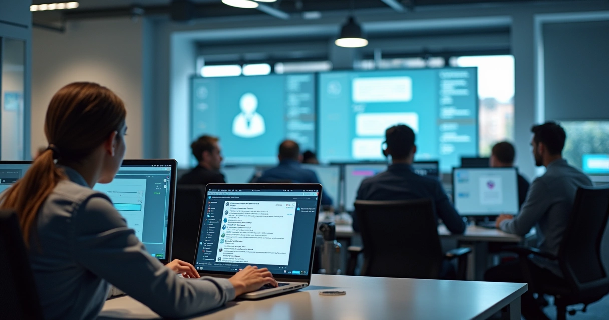 Chatbot responde clientes em tela de computador 