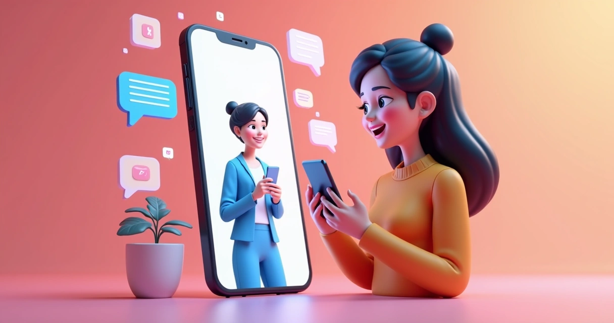 Chatbot realizando atendimento em rede social para cliente