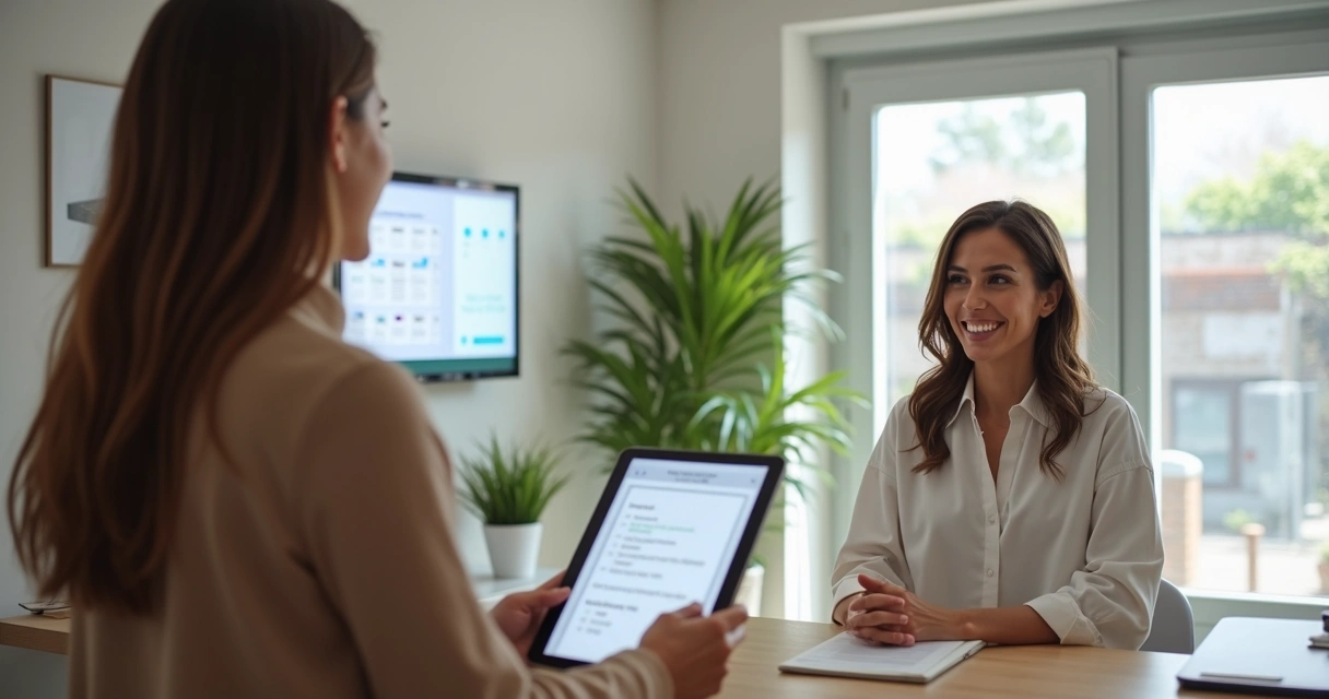 Recepção de clínica de psicologia bem organizada 