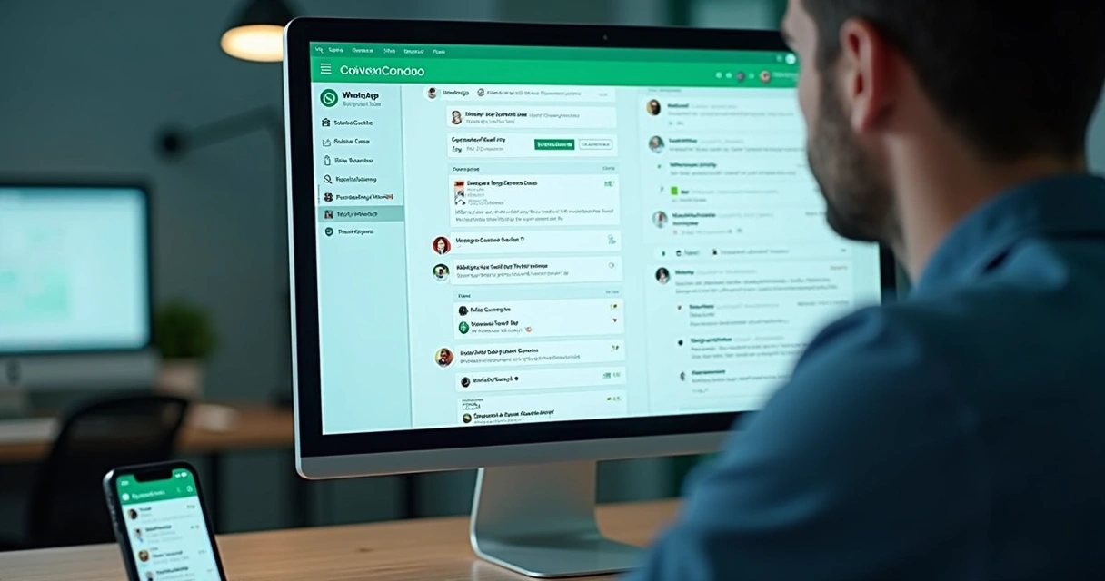 Tela de atendimento digital via WhatsApp com tickets para síndicos 