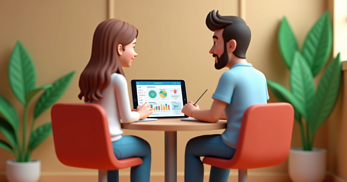 Consultor atendendo cliente sobre loja virtual em ambiente amigável 