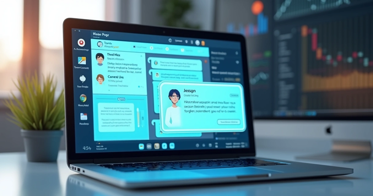 Tela de chat com assistente virtual resolvendo dúvidas de clientes