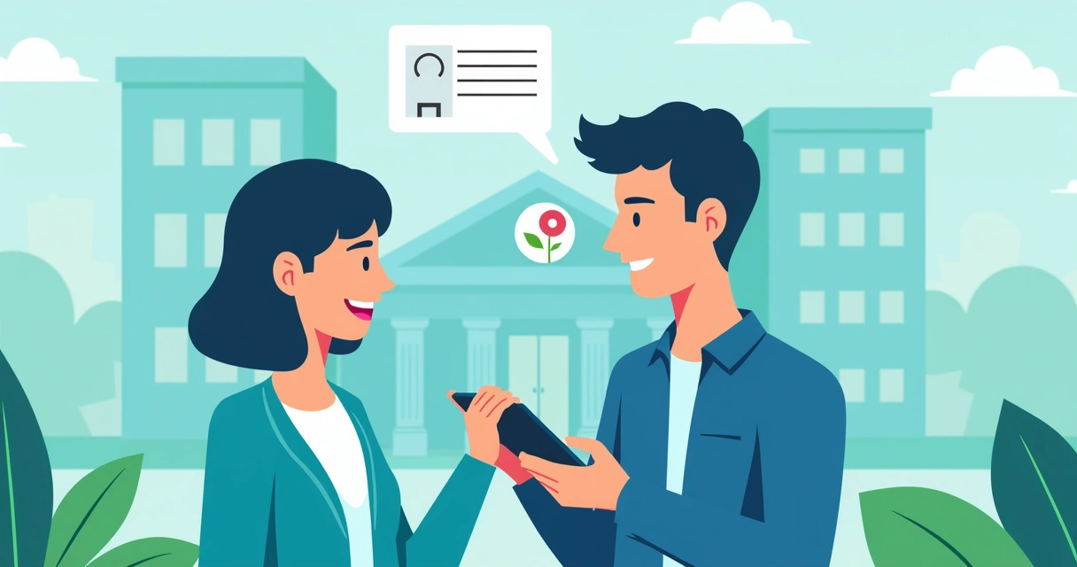 Atendente virtual conversando com cidadão em dispositivo digital 