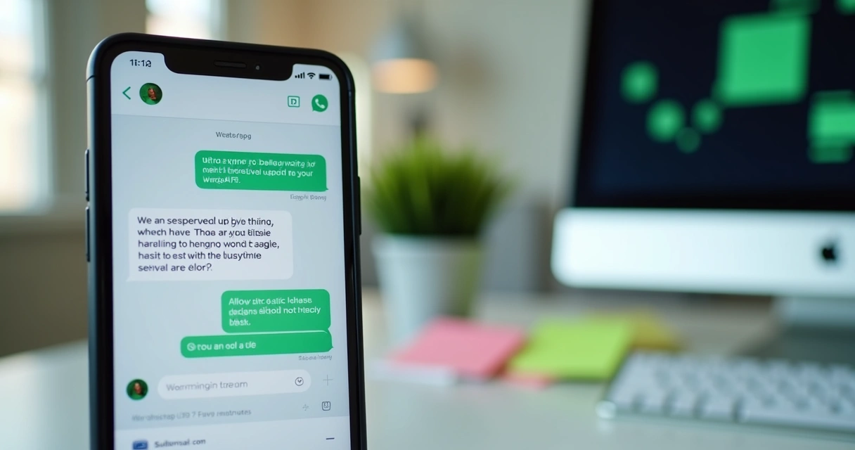 Conversa de atendimento digital em WhatsApp para empresa de serviços. 