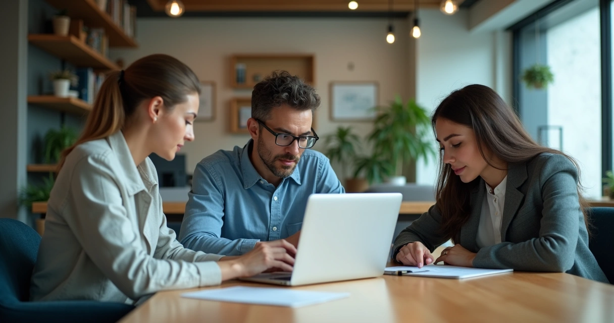 Equipe colaborando em atendimento ao cliente com empatia