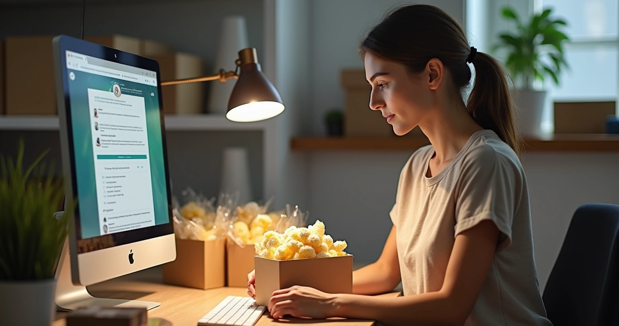 Pessoa organizando estoque de coqueteleiras personalizadas 