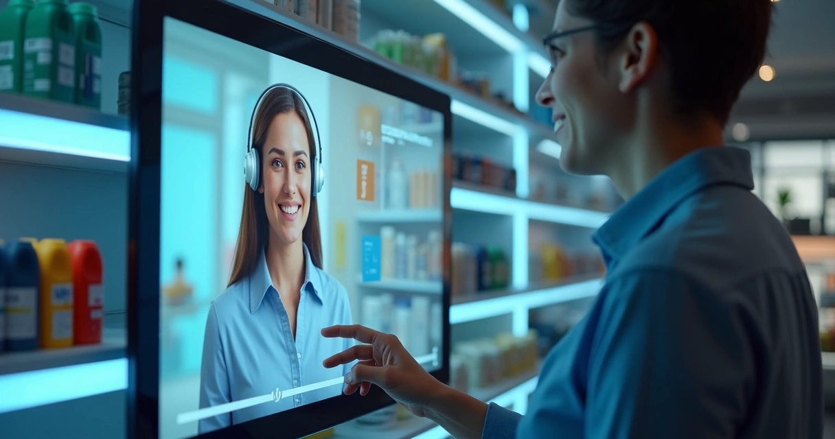 Atendente virtual ajudando cliente online por chat