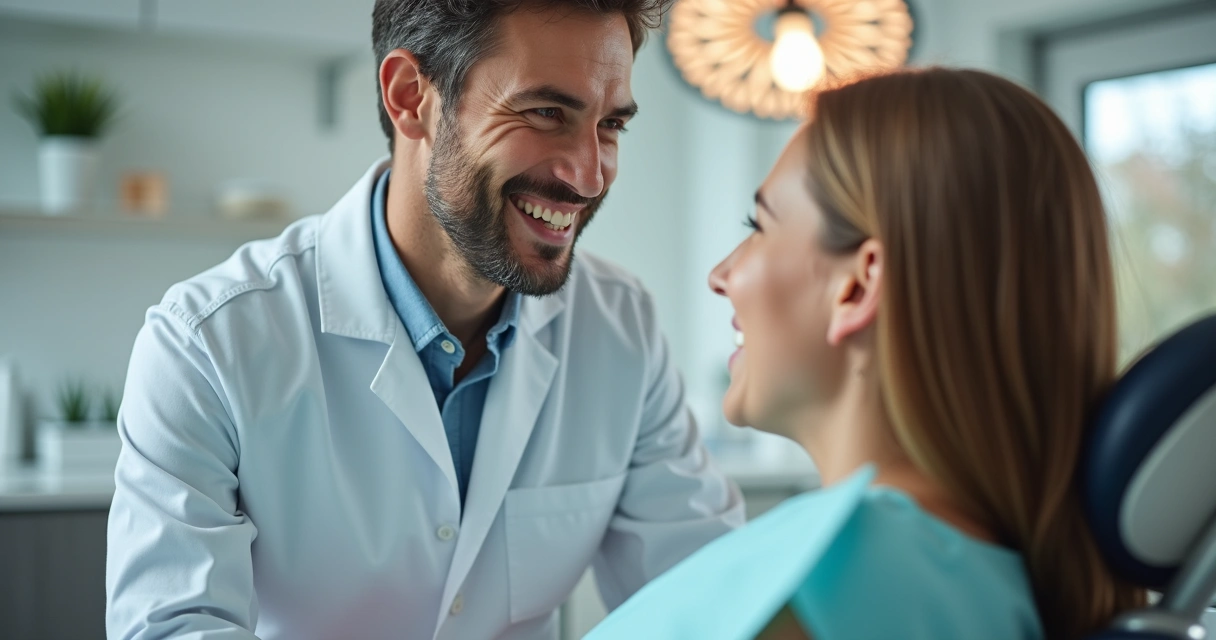 Dentista atendendo paciente de forma humanizada 