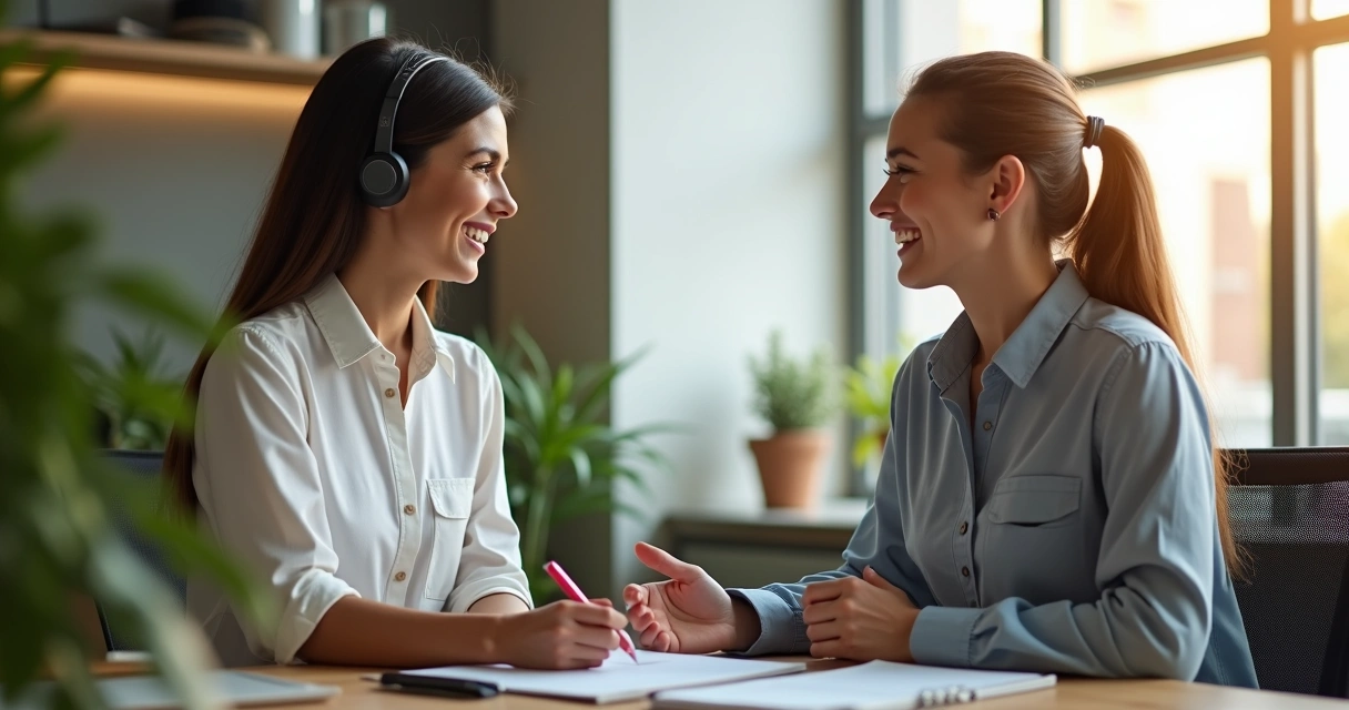 Atendente sorrindo ajudando cliente em pequena empresa 